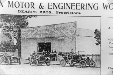 Photograph, Newspaper Article on Wimmera Motor & Engineering Works & Deards Brothers as Proprieters