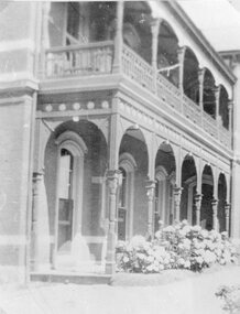 Photograph, "Oban' House with a close up of Northern Verandah in Scallan Street Stawell