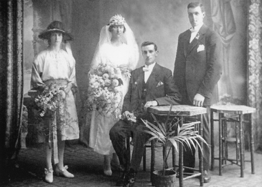 Photograph, Miss Ellen Currie & Mr Len Flavell's Wedding 1922