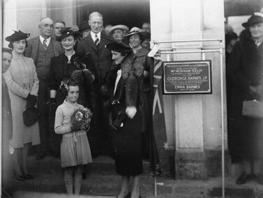 Photograph, Town Hall Tower & Clock Opening with the Dedication Plaque unveiled 1939