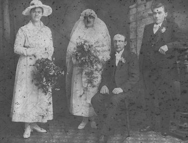 Photograph, Mr George Cox & Miss Georgina Wilson with their Wedding Bridal Party