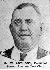 Photograph, Mr W. Anthony president Stawell Amateur Turf Club c1937
