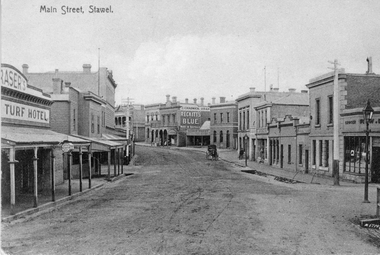 Photograph, Main Street Stawell looking West across Layzell Street intersection c 1900's