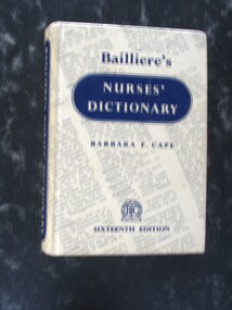 Book, Barbara F. Café, Baillier's Nurses Dictionary by Barbara M Cape