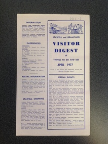 Book, Stawell & Grampians Visitors Digest, Stawell & Grampians Visitors Digest of things to Do and See, 1977