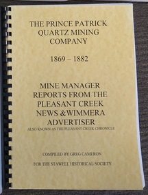 Book, Greg Cameron, The Prince Patrick Quartz Mining Company 1869-1882