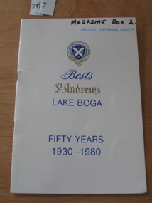 Book, Thompson Family, Bests, St Andrew's Lake Boga, Fifty Years 1930 - 1980, 1980