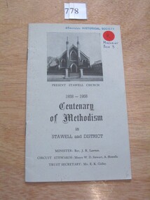 Book, Centenary of Methodism in Stawell and District 1858-1958, 1958