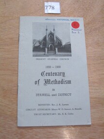 Book, T.R. Lawton et al, Centenary of Methodism in Stawell and District 1858-1958, 1958