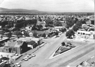 Photograph, Town Hall Clock Tower looking South West down Victoria Street 1965