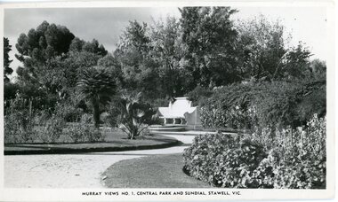Photograph, Central Park & Sundial Stawell -- Postcard