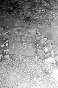 Photograph, Unknown persons Headstone in the Ironbarks Forest Stawell 1986 -- 5 Photos