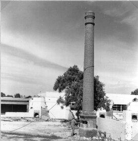 Photograph, Stawell Technical School with the Building and small chimney demolished