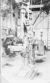 Photograph, Stawell Technical School's Large Vertical Drill, Belt driven Lathes &  Electric generator plant -- 3 Photos