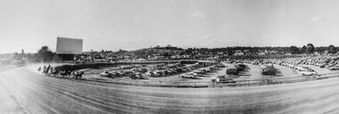 Photograph, Stawell Drive-in Theatre in the Trotting Track in a panoramic view from the West c1960