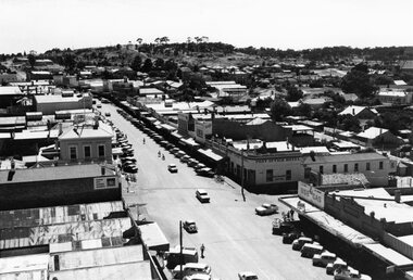 Photograph, Main Street Stawell looking East as viewed from the Town Hall Clock Tower c1962