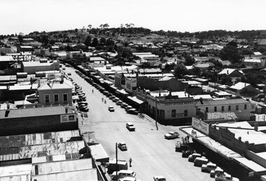 Photograph, Main Street Stawell looking East as viewed from the Town Hall Clock Tower c1962