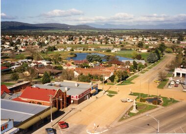 Photograph, Main Street Stawell looking towards the Black Range as viewed from the Town Hall Clock Tower c1991