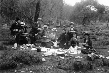 Photograph, Picnickers probably in the Black Ranges c1900
