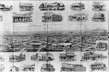 Drawing, Framed Supplement “Pleasant Creek News” from P.C. News Supplement 1888 -- Sketch