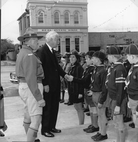 Photograph, Stawell Town Council Centenary with the Scout Leader & Governer Sir Rohan Delecombe inspecting cubs in the guard of honour 1970