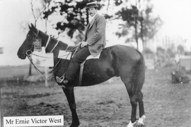 Photograph, Mr Ernie Victor West on a horse