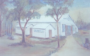Photograph, Stawell Tent Hospital on Doctors Hill -- Photo of the watercolour painting 1859