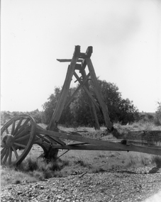 Photograph, Magdala cum Moonlight Mine fenced off remains with a Poppet Head & remains of a  wagon 1966 -- 3 Photos