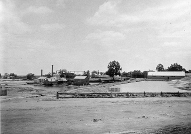 Photograph, Magdala cum Moonlight Mine with two tailing dams c1900's.  Same as 1386-13