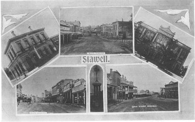 Postcard, Main Street showing area in front of Town Hall Hotel c 1940 -- 2 Photos -- Postcards -- 1 Coloured