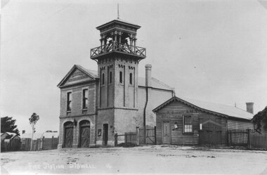 Photograph - Postcard, Stawell Fire Station in Byrne Street c1887-1890 -- 2 Copies