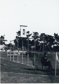 Photograph, Stawell Gift Footrace finish with No 2 Grandstand on the left