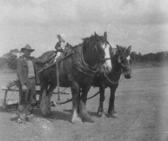 Photograph, Stawell Golf Club Mowing with Mr Ray Christian & his daughter c1951-1952
