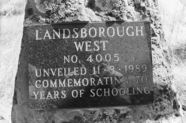 Photograph, Landsborough West State School Number 4005 Plaque -- Old Site