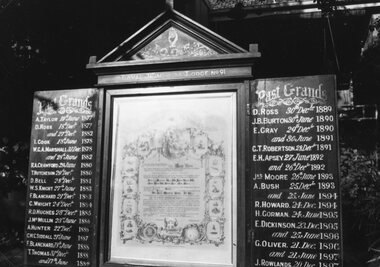 Photograph, Honour Roll Cabinet -- Independent Order of Oddfellows -- I O O F Loyal Wimmera Lodge No 91