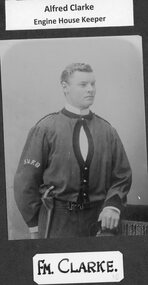 Photograph, Stawell Fire Brigade's Fireman A Clarke 1885 -- Studio Portrait