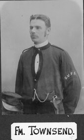Photograph, Stawell Fire Brigade's Fireman Townsend 1885 -- Studio Portrait