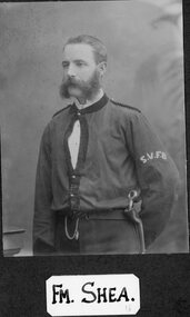 Photograph, Stawell Fire Brigade's Fireman Shea 1885 -- Studio Portrait