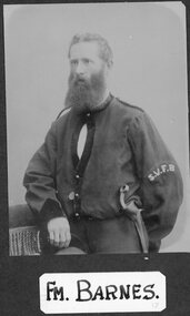 Photograph, Stawell Fire Brigade's Fireman Barnes 1885 -- Studio Portrait