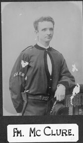Photograph, Stawell Fire Brigade's Fireman McClure 1885 -- Studio Portrait