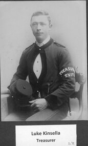 Photograph, Stawell Fire Brigade's Fireman & Tresurer Luke Kinsella 1893 -- Studio Portrait