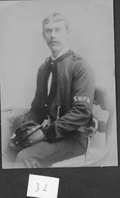 Photograph, Stawell Fire Brigade's Fireman UNKNOWN 1893 -- Studio Portrait