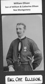 Photograph, Stawell Fire Brigade's Eng Officer W Ellison 1885 & 1893 -- Studio Portrait