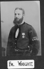 Photograph, Stawell Fire Brigade's Fireman Whight 1885 & 1893 -- Studio Portrait