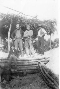 Photograph, Mr Randle with the large hat at a mining scene