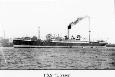 Photograph - A.I.F, T.S.S. "Ulysses" Postcard from George Huse -- WW1 Soldier