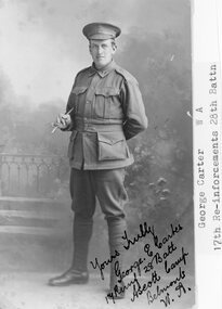 Photograph - A.I.F, Soldier George E Carter in Uniform -- Stiudio Portrait