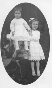 Photograph, 2 daughters of Rev Weber and Mrs Weber nee Unknown of Glenorchy -- Studio Portrait -- Postcard