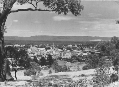 Photograph, Big Hill Area overlooking Stawell with Main Street and Grampians in the background