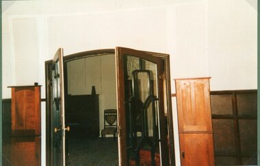 Photograph, Double Glass Dors -- designed & made by Mr R L Henderson -- Coloured